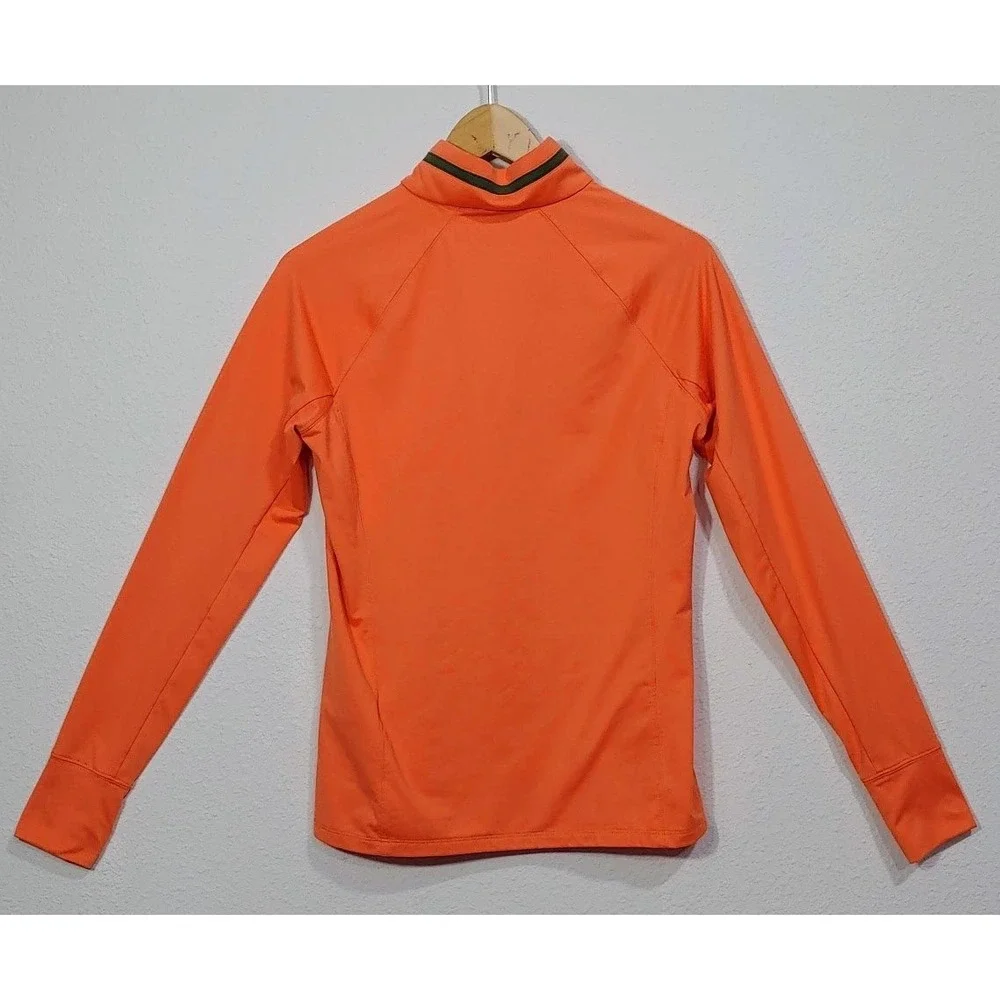 RLX Ralph Lauren Mens Orange 1/4 Zip Performance Golf Pullover Active Fit Size S